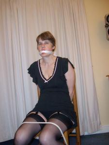 www.boundkathy-friends.com - Chairtied in BlackDress thumbnail