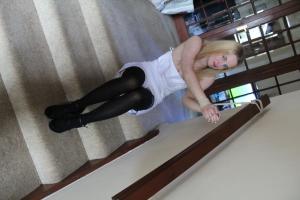 www.boundkathy-friends.com - Claire tied to stairs thumbnail