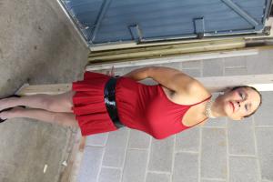 www.boundkathy-friends.com - Kt tied to post thumbnail